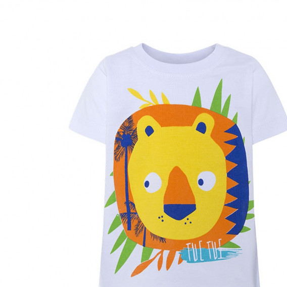 Bluză cu mânecă scurtă și imprimeu leu mare pentru băieți Tuc Tuc 42313 