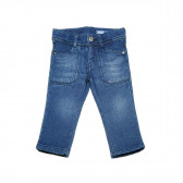 Pantaloni pentru băieți, cu efect purtat, albastru Chicco 42347 