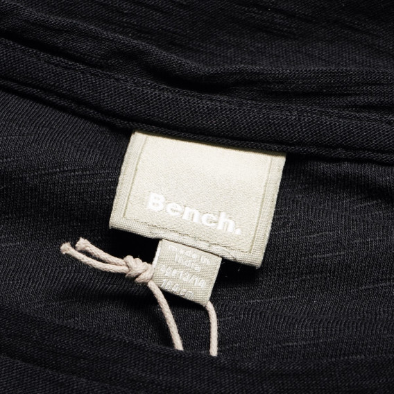 Bluză cu mânecă lungă de culoare neagră, cu numele mărcii, pentru fete BENCH 42414 3