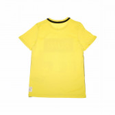 Tricou galben, din bumbac organic, cu imprimeu, pentru băieți Name it 42417 2