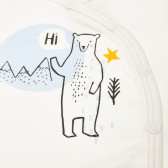 Body de bumbac cu mâneci lungi și imprimeu vesel al unui urs polar pentru bebeluș - unisex, alb Pinokio 42619 2