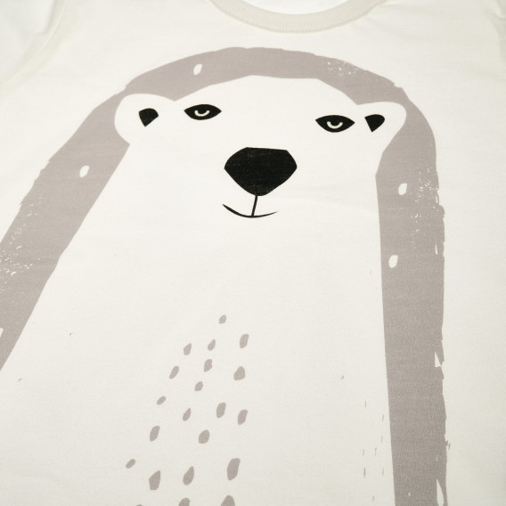 Bluză din bumbac cu mânecă lungă și imprimeu urs polar pentru unisex Pinokio 42627 3