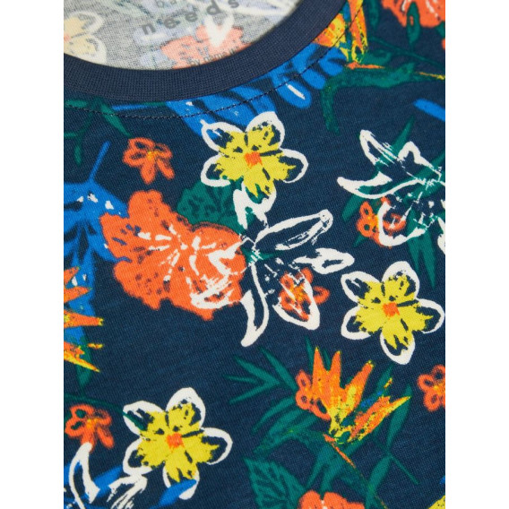 Bluză din bumbac cu mâneci scurte și imprimeu floral Name it 42752 3