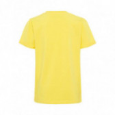 Tricou de bumbac de culoare galbenă, cu mânecă scurtă și imprimeu pentru băieți Name it 42808 2