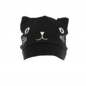 Pălărie de pisică din bumbac cu urechi - unisex, neagră Pinokio 43087 2