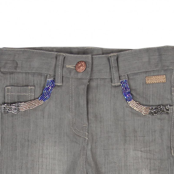 Pantaloni denim pentru fete cu detalii pe cinci buzunare Boboli 431 3