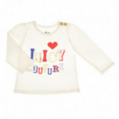 Bluză albă din bumbac cu mânecă lungă pentru fetițe Juicy Couture 43938 