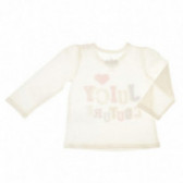 Bluză albă din bumbac cu mânecă lungă pentru fetițe Juicy Couture 43940 2