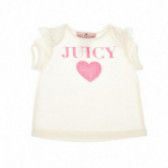 Bluză cu mânecă scurtă cu imprimeu inimă pentru fetițe Juicy Couture 43970 