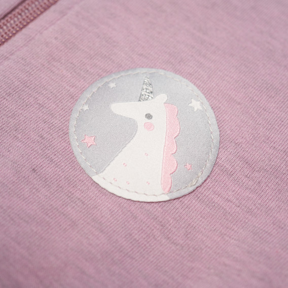 Hanorac de bumbac cu un unicorn cusut pentru fete Pinokio 44165 2