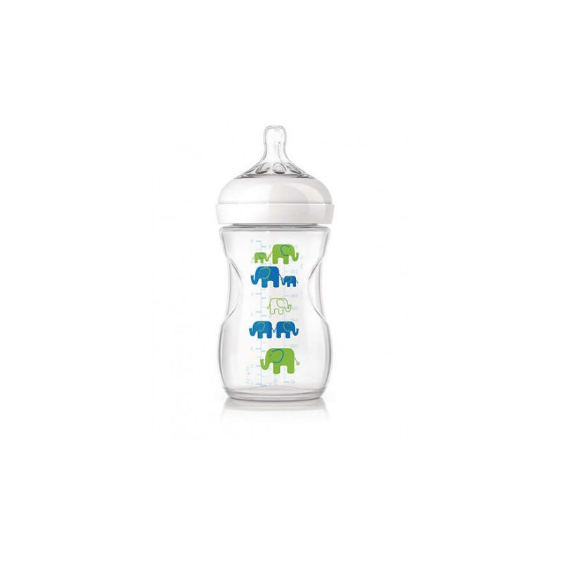 Sticlă din polipropilenă de 260 ml cu tetină cu 2 găuri pentru bebelușii de 1+ luni  44171