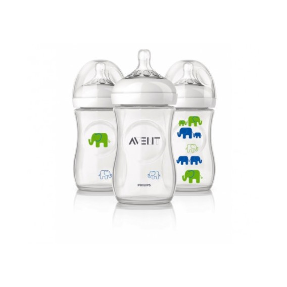 Sticlă din polipropilenă de 260 ml cu tetină cu 2 găuri pentru bebelușii de 1+ luni Philips AVENT 44173 3