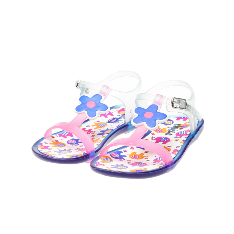 Sandale cu decor și imprimeu de flori pentru fete  44184