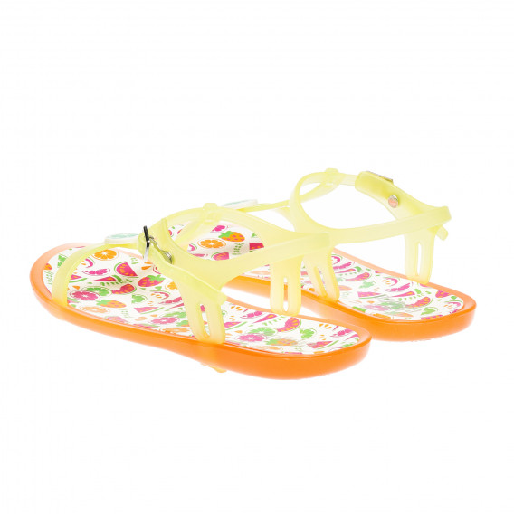 Sandale cu flori decorative pentru fete, de culoare galbenă Chicco 44192 2
