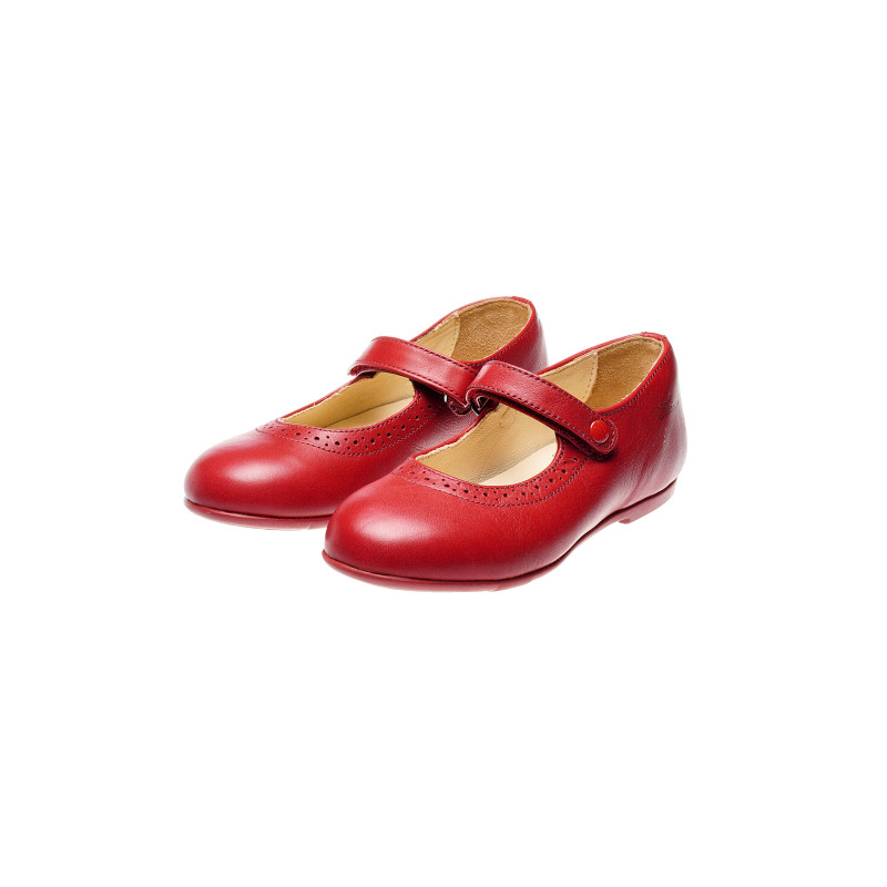 Pantofi pentru fete, cu design curat, roșu  44202