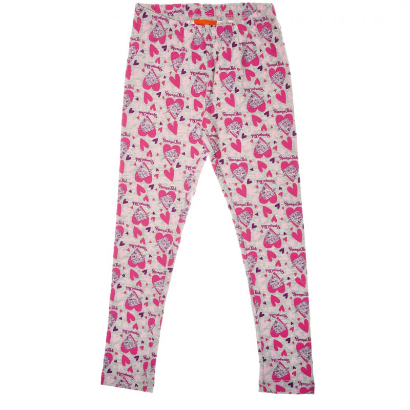 Pantaloni de bumbac cu imprimeu Sponge Bob, pentru fete  44411