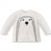 Bluză din bumbac cu mânecă lungă și imprimeu urs polar pentru unisex Pinokio 44494 