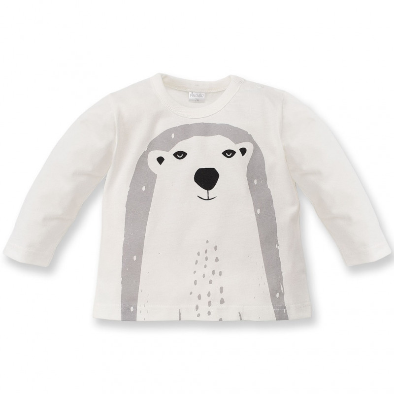 Bluză din bumbac cu mânecă lungă și imprimeu urs polar pentru unisex  44494