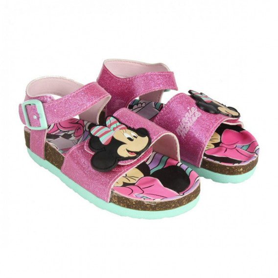 Sandale cu aplicație Minnie Mouse 3D pentru fete Disney 44843 