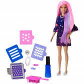 Papușă cu un set de jocuri de colorat părului Barbie 44903 3