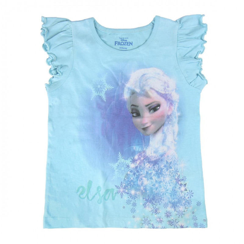 Bluză din bumbac cu mânecă scurtă și imprimeu Frozen pentru fete  44924
