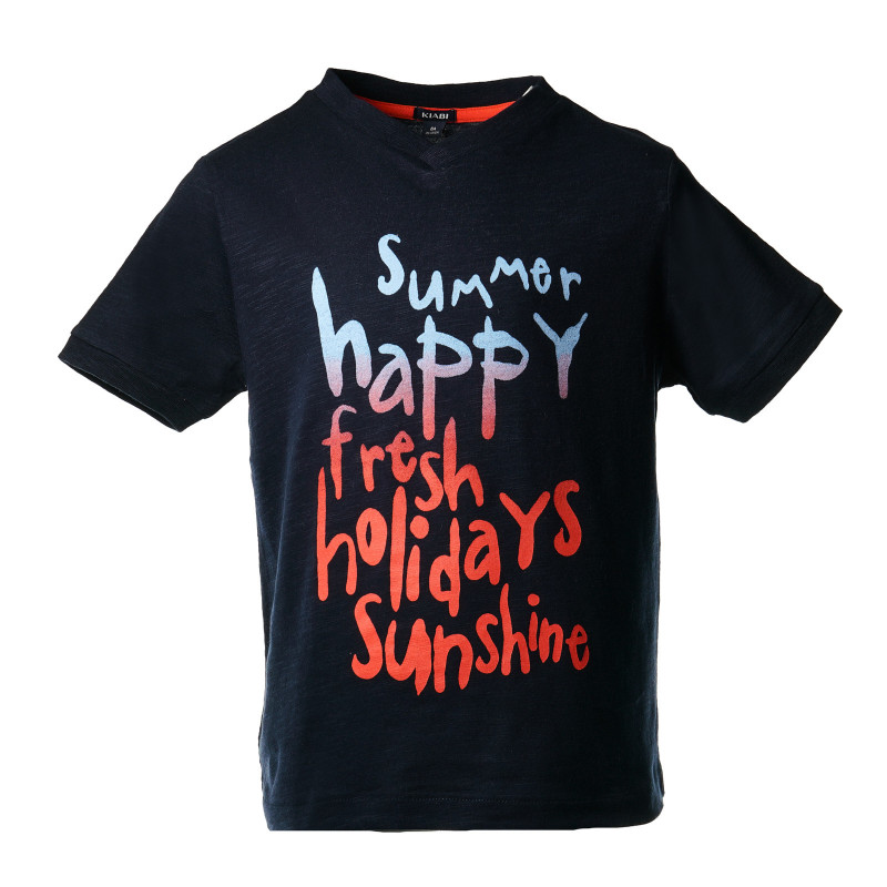 Tricou din bumbac cu inscripție vacanța de vară pentru băieți  45306