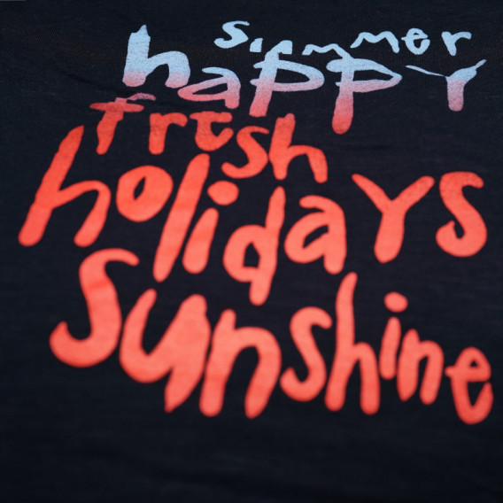 Tricou din bumbac cu inscripție vacanța de vară pentru băieți KIABI 45308 3