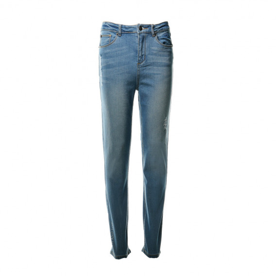 Jeans albaștri cu litere brodate pentru fete KIABI 45352 