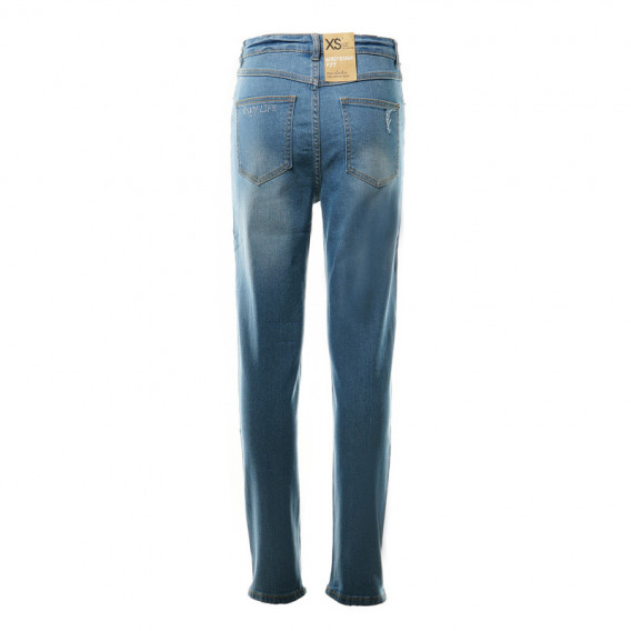 Jeans albaștri cu litere brodate pentru fete KIABI 45353 2