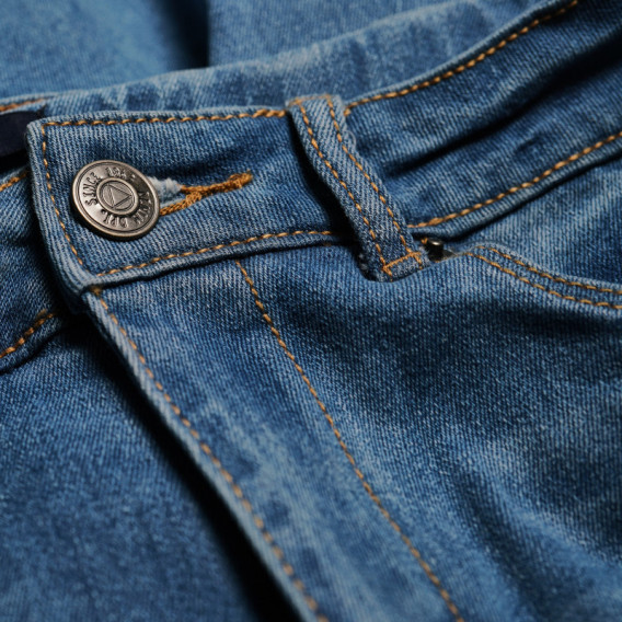 Jeans albaștri cu litere brodate pentru fete KIABI 45354 3