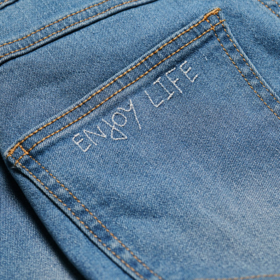 Jeans albaștri cu litere brodate pentru fete KIABI 45356 5