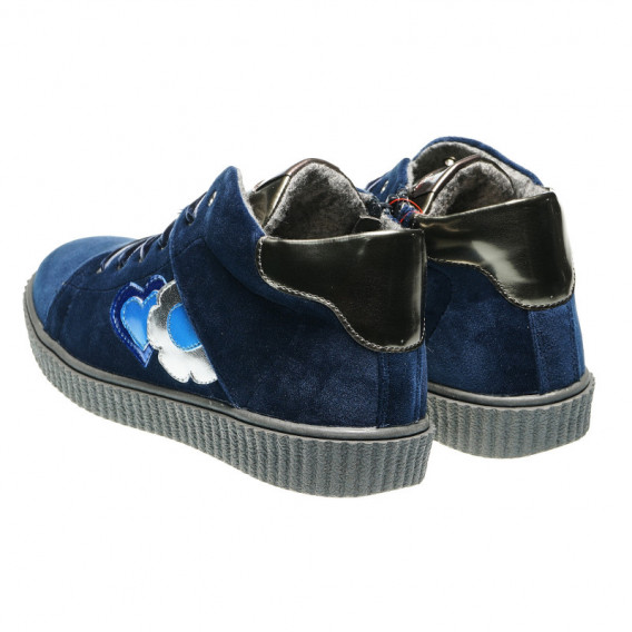 Pantofi albaștri pentru fete cu inimioare și flori  Averis Balducci 45439 2