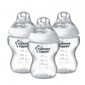 Sticlă de alimentare cu polipropilenă Tompee Tippee, albă, cu 1 tetină, 0 + luni, 260 ml. Tommee Tippee 45681 2