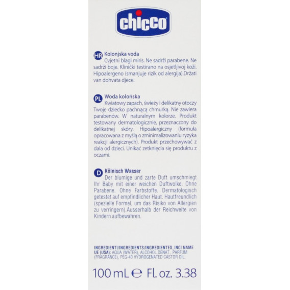 Apa de parfum pentru copii Chicco într-o sticlă de plastic, 100 ml. Chicco Apa de parfum pentru copii Chicco într-o sticlă de plastic, 100 ml. Chicco 45792 5