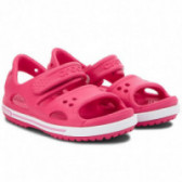 Sandale Crocs, roz cu dungă albă, pentru fete CROCS 45929 