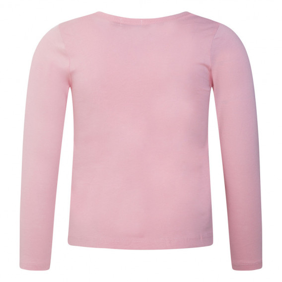 Bluză din bumbac cu mânecă lungă de culoare roz pentru fete Canada House Canada House 46050 2