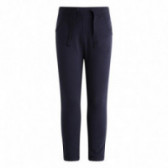 Pantaloni de bumbac sport albaștri cu elastic și șireturi pentru fete Canada House 46063 