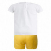 Pantaloni scurți de culoare galbenă cu bluză cu mânecă scurtă de culoare albă pentru fete Canada House Canada House 46092 2