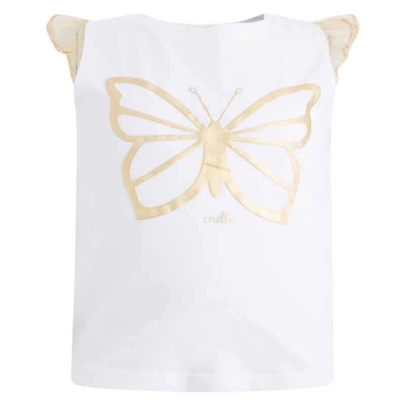 Tricou zilnic de bumbac cu fluture pentru fete Canada House  46095