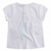 Bluză albă din bumbac cu mânecă scurtă cu imprimeu de caracatiță pentru fete Canada House Canada House 46104 2