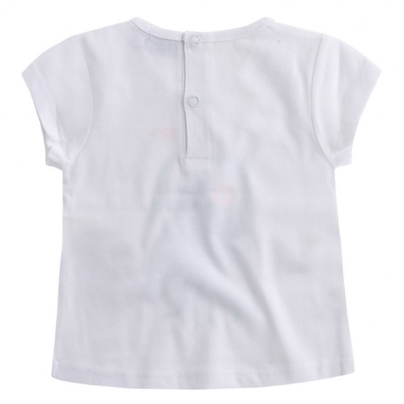Bluză albă din bumbac cu mânecă scurtă cu imprimeu de caracatiță pentru fete Canada House Canada House 46104 2