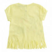 Tricou de bumbac galben, cu franjuri pentru fete Canada House 46115 2