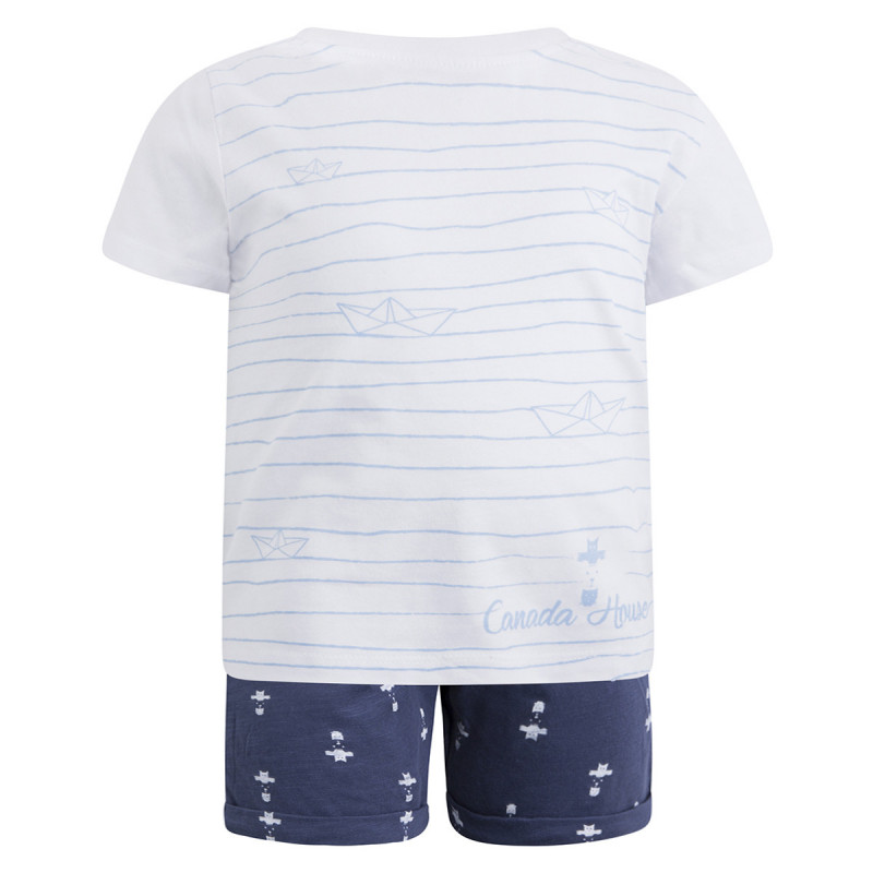 Bluză de bumbac cu mânecă scurtă și pantaloni scurți cu elastic Canada House pentru băieți  46142