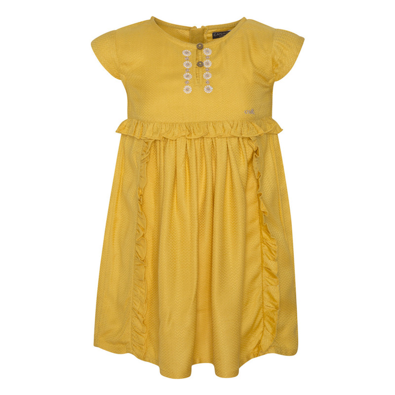 Rochie galbenă cu mânecă scurtă și fermoar, pentru fete  46185