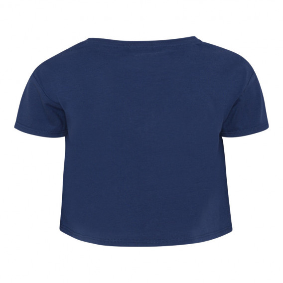 Tricou cu mâneci scurte, din bumbac, albastru cu inscripție, pentru fete Canada House 46201 2