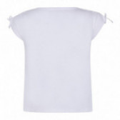Bluză din bumbac de culoare albă cu mâneci scurte și imprimeu color pentru fete Canada House 46243 2