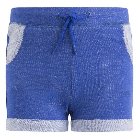Pantaloni scurți casual din bumbac cu șnururi albastre pentru fete Canada House Canada House 46246 