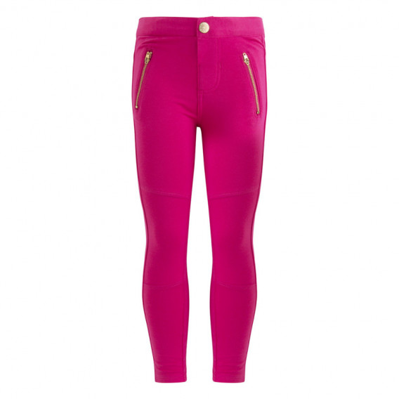 Pantaloni din bumbac casual, de culoare roz Canada House, cu buzunar și fermoar pentru fete Canada House 46256 