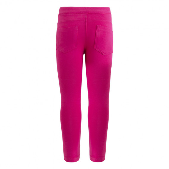 Pantaloni din bumbac casual, de culoare roz Canada House, cu buzunar și fermoar pentru fete Canada House 46257 2