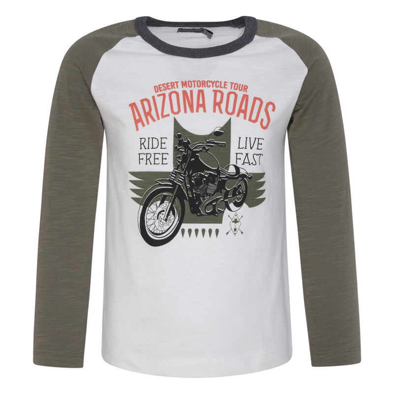 Bluză din bumbac cu mânecă lungă Canada House, cu imprimeu de motocicletă colorată pentru băieți  46274